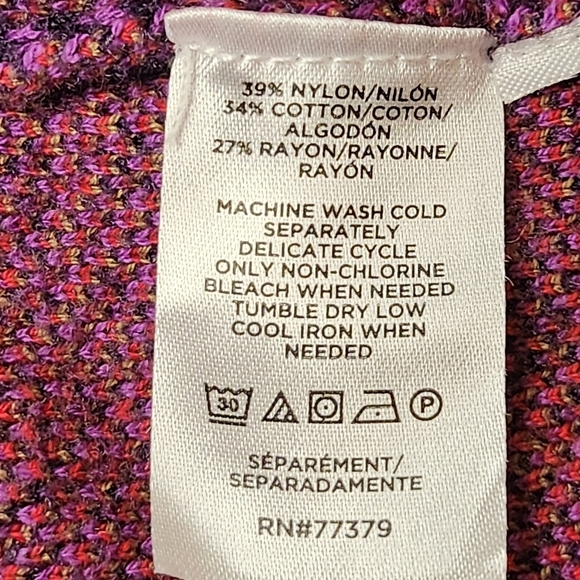 Ann Taylor Plaid Boyfriend V-Neck Cardigan Sweater Size Medium - Picture 7 of 7